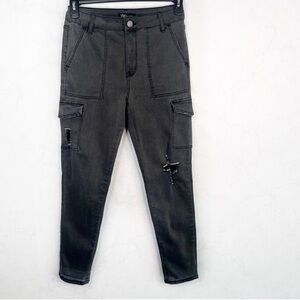 YMI Gray Distressed Cargo Pants